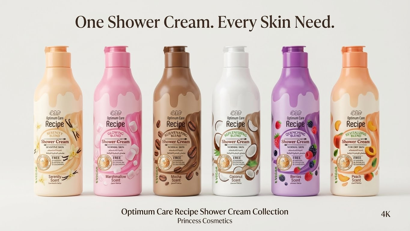 Eva Optimum Care Recipe Replenishing Blend Shower Cream For Normal Skin - Coconut Scent 370 Ml