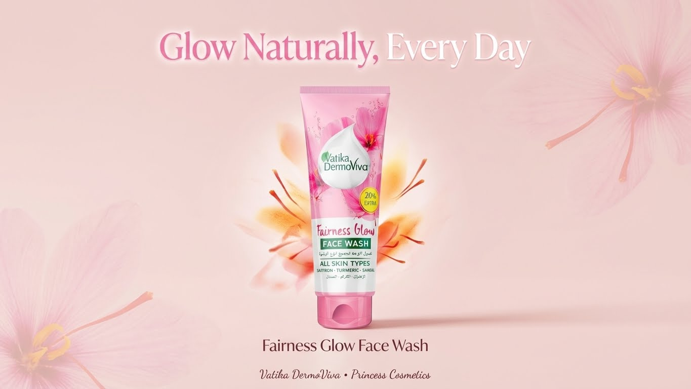 Vatika Dermoviva Fairness Glow Facewash (50mL + 10mL) | Natural Extract of Saffron, Turmeric and Sandal | For All Skin Types