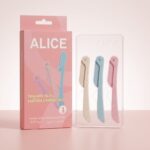 طقم شفرات حلاقة نسائية للوجه من ALICE – 3 قطع لإزالة الشعر وتقشير البشرة بلطف
