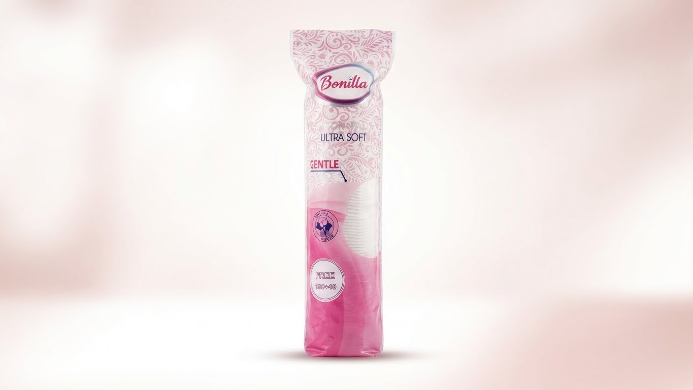 قطن دائري لإزالة المكياج Bonilla – ناعم جدًا ولطيف على البشرة (100 + 40 قطعة مجانًا)