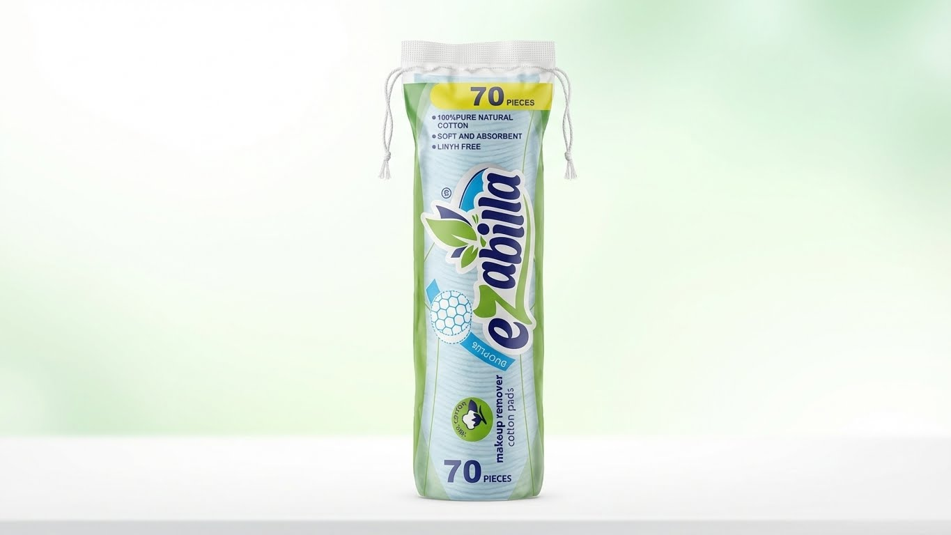 أقراص قطنية لإزالة المكياج Ezoina – 100% قطن طبيعي ناعم (70 قطعة)