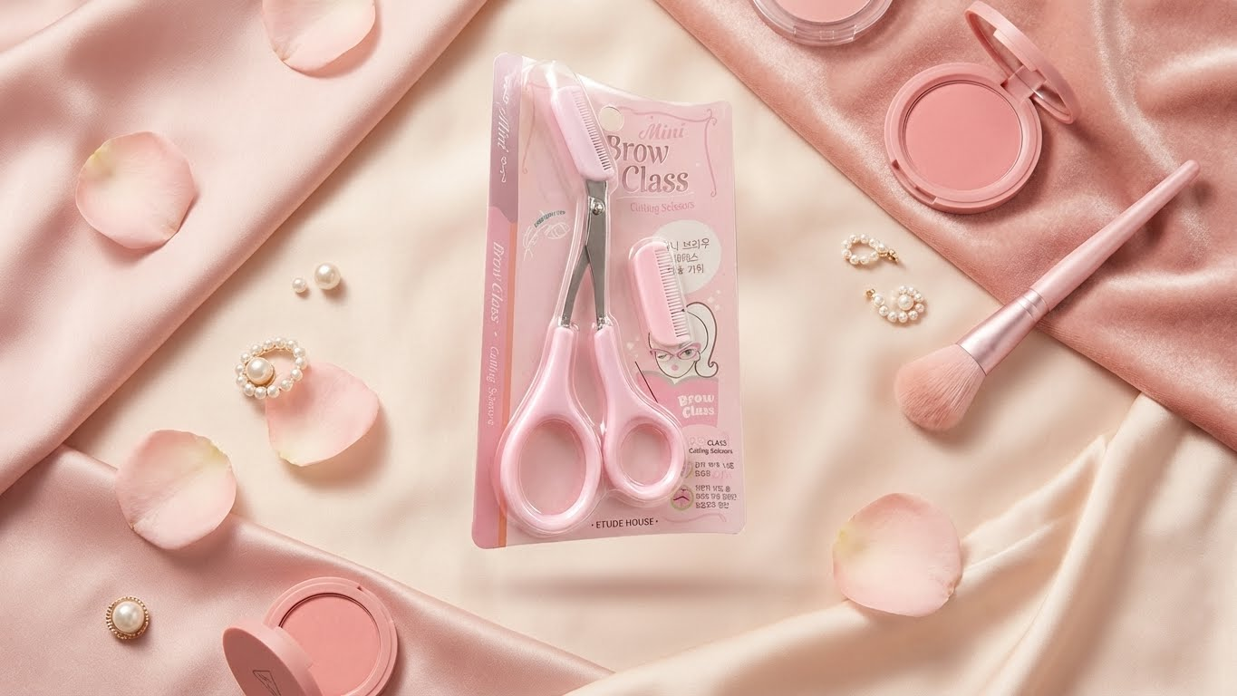 مقص حواجب احترافي مع مشط مدمج