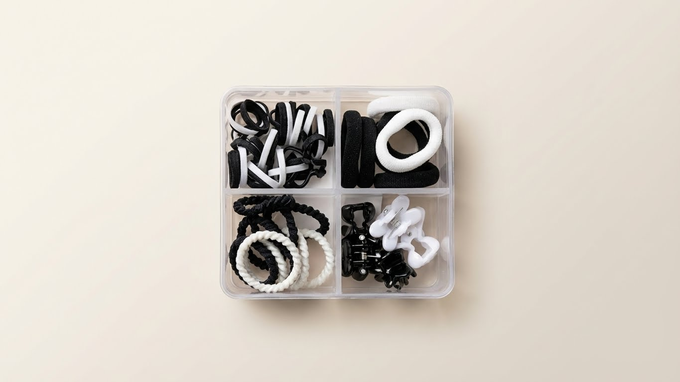 طقم إكسسوارات شعر متكامل – صندوق منظم