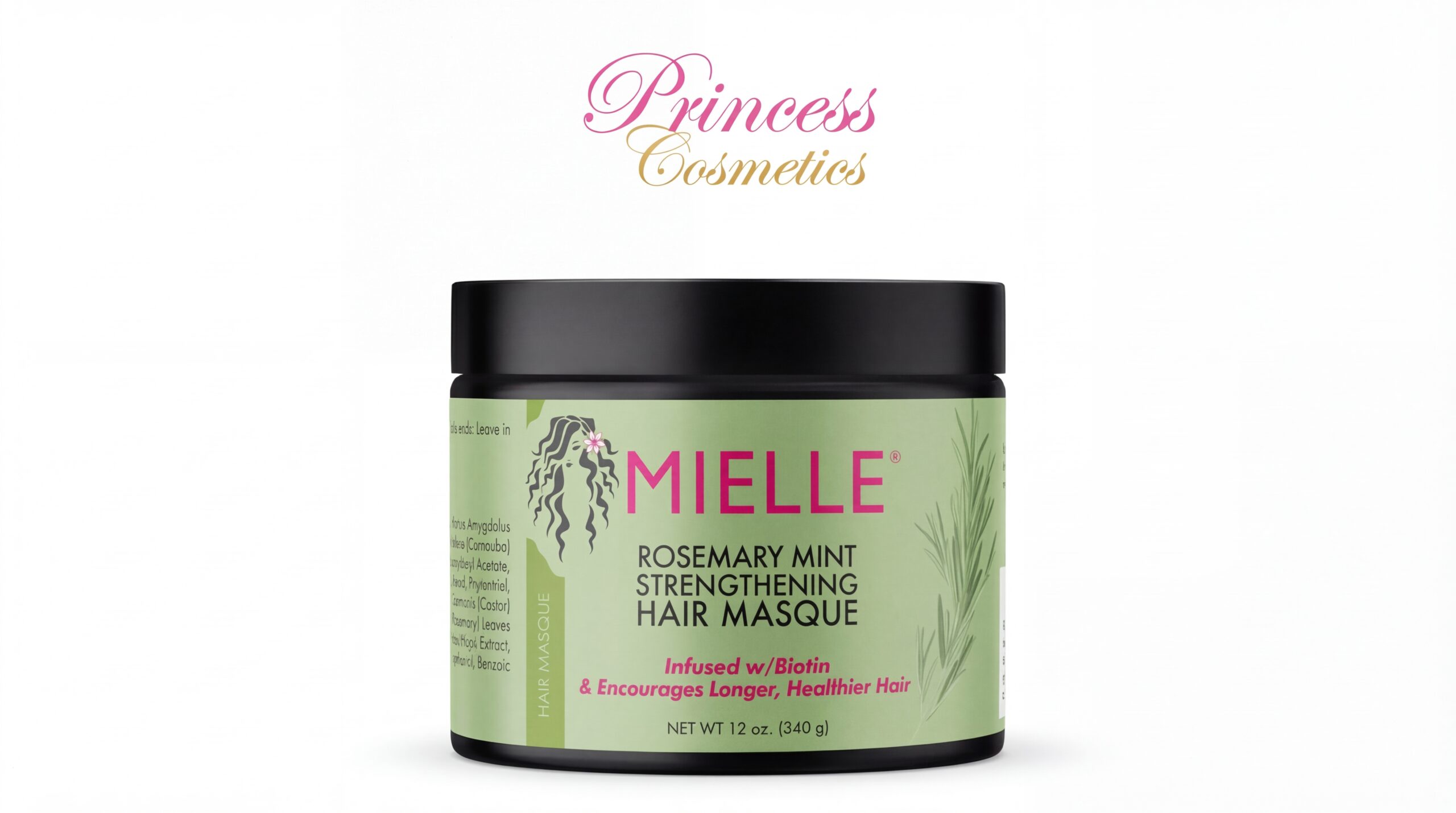 Mielle Rosemary Mint Strengthening Hair Masque, Essential Oil & Biotin Deep Treatment, Miracle Repair for Dry, Damaged, & Frizzy Hair 340gm