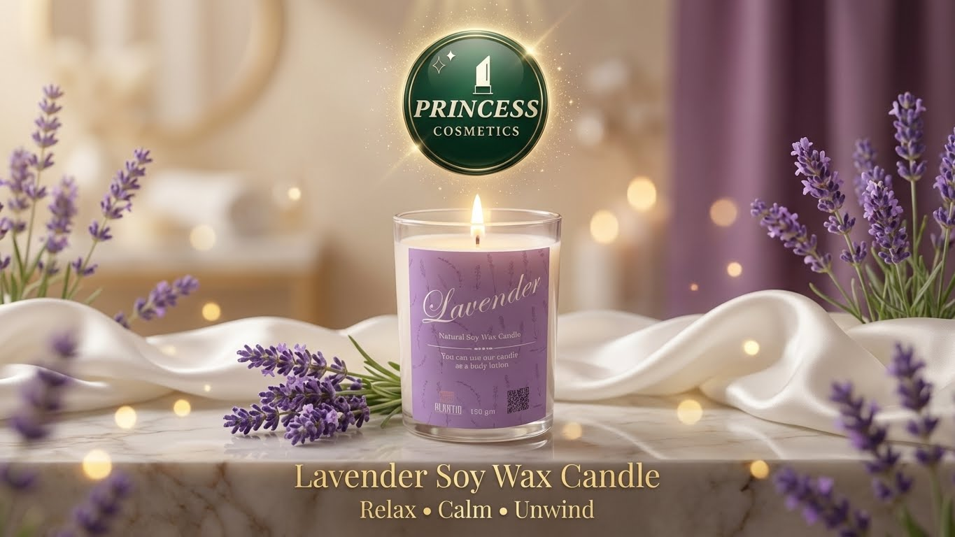 🕯️ Lavender Natural Soy Wax Candle – شمعة لافندر طبيعية