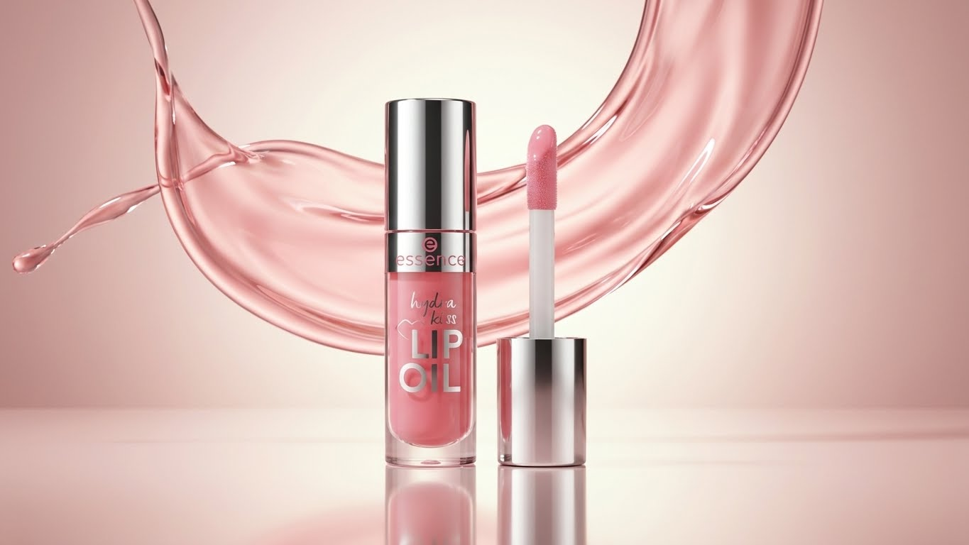 essence hydra kiss lip oil, lip gloss, no. 03, red, moisturising, nourishing, with oils, shiny, vegan, no parabens, no microplastic particles, nanoparticles free, pack of 1 (4 ml)