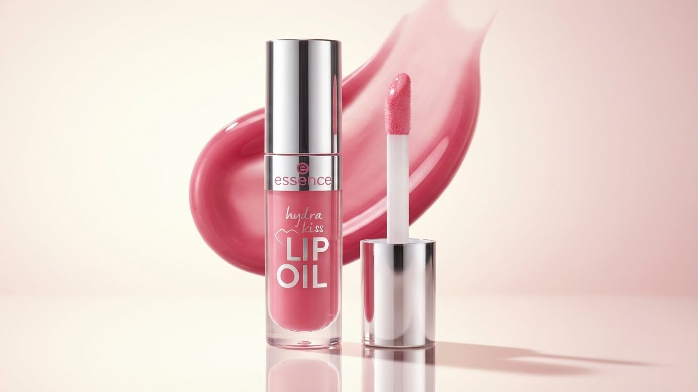 essence hydra kiss lip oil, lip gloss, no. 03, red, moisturising, nourishing, with oils, shiny, vegan, no parabens, no microplastic particles, nanoparticles free, pack of 1 (4 ml)