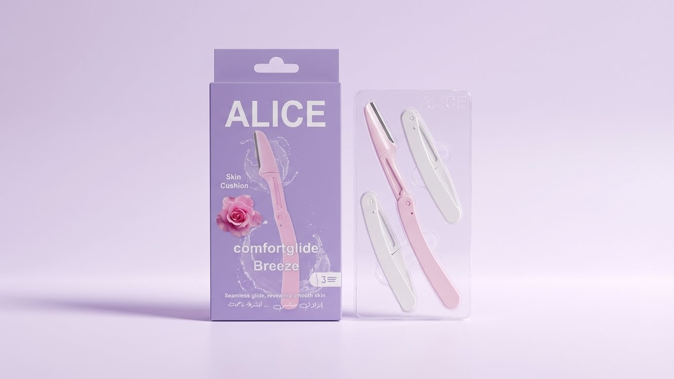 شفرة حلاقة نسائية للوجه من ALICE – إزالة شعر ناعمة وآمنة للبشرة