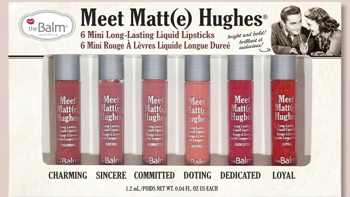 TheBalm Meet Matte Hughes Mini Long-Lasting Liquid Lipsticks, Set of 6