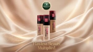 L'Oréal Paris Infallible 32H Fresh Wear Foundation 225 Beige Sand, longwear, weightless feel, transfer-proof and waterproof, full coverage base with Vitamin C, SPF 25