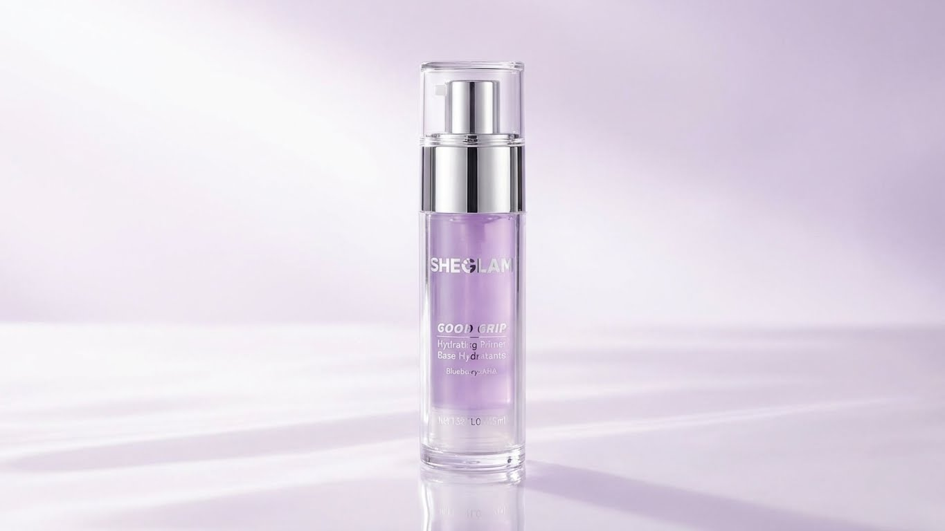 SHEGLAM Good Grip Hydrating Primer Oil Control Moisturizing Primer Gel Smooth Fine Lines Oil And Silicone-Free Face -Blueberry + Aha-Purple