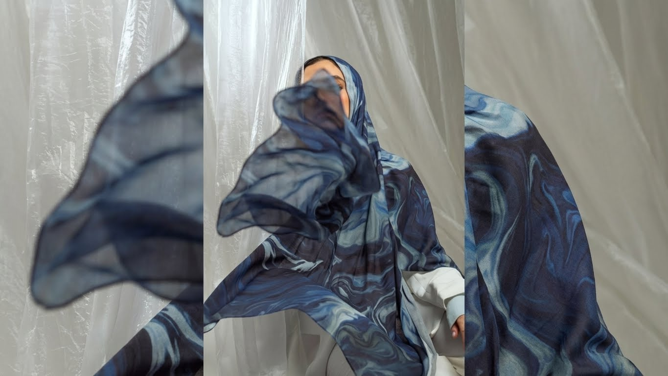 طرحة ديجيتال مطبوعة – ألوان فنية عصرية