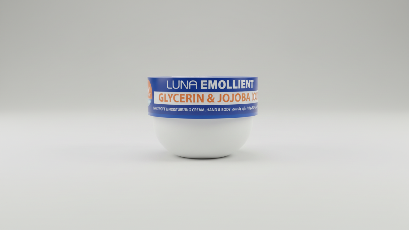 كريم الجلسرين وزيت الجوجوبا المرطب لليدين والجسم – Luna Emollient