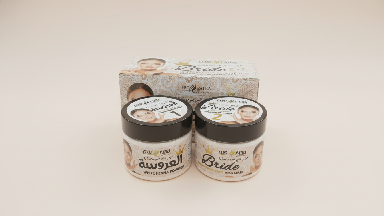 طقم تفتيح العروسة 2 في 1 – ماسك الحليب + ماسك الحنة البيضاء – Cleo Patra