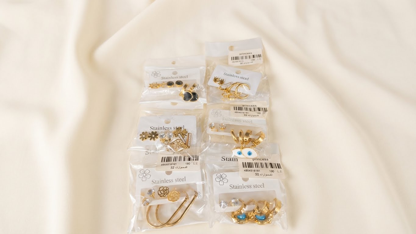 طقم حلقان ستانلس دوت 6 (3 أشكال)