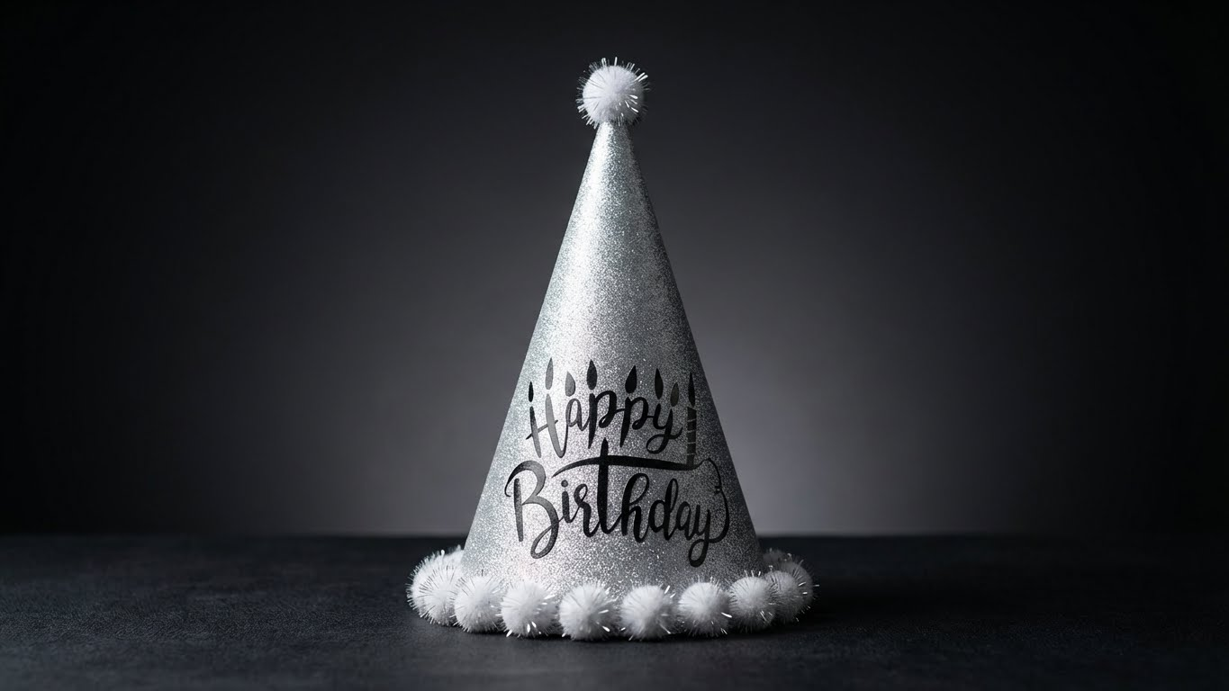 قبعة عيد ميلاد فضية لامعة