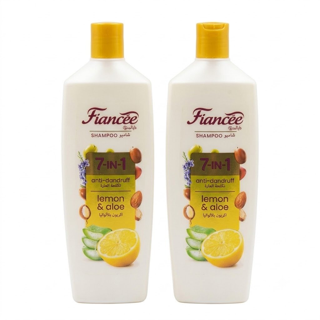 fiancee-7-in-1-anti-dandruff-shampoo-lemon-aloe عبوتان من شامبو فيانسي ضد القشرة 7 في 1 بالليمون والألوفيرا Fiancée Shampoo