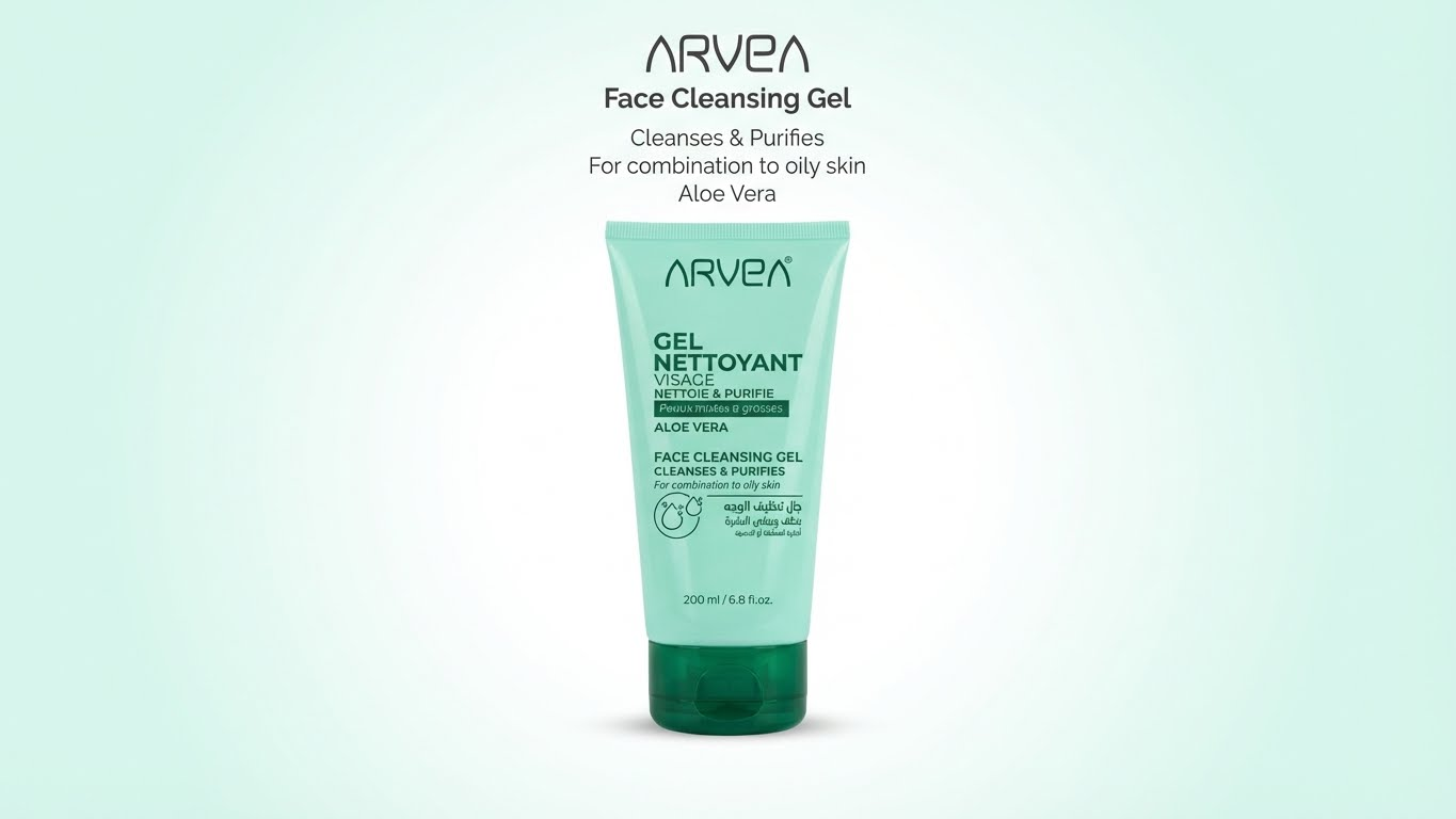 جل تنظيف الوجه ARVEA بالألوفيرا للبشرة المختلطة والدهنية – Face Cleansing Gel (200 مل)