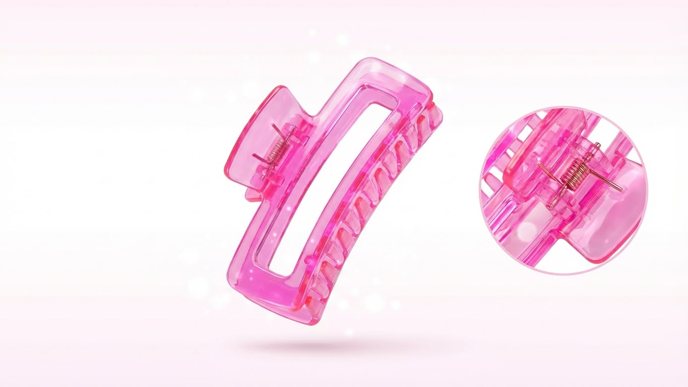 Claw Clip Pink Clear