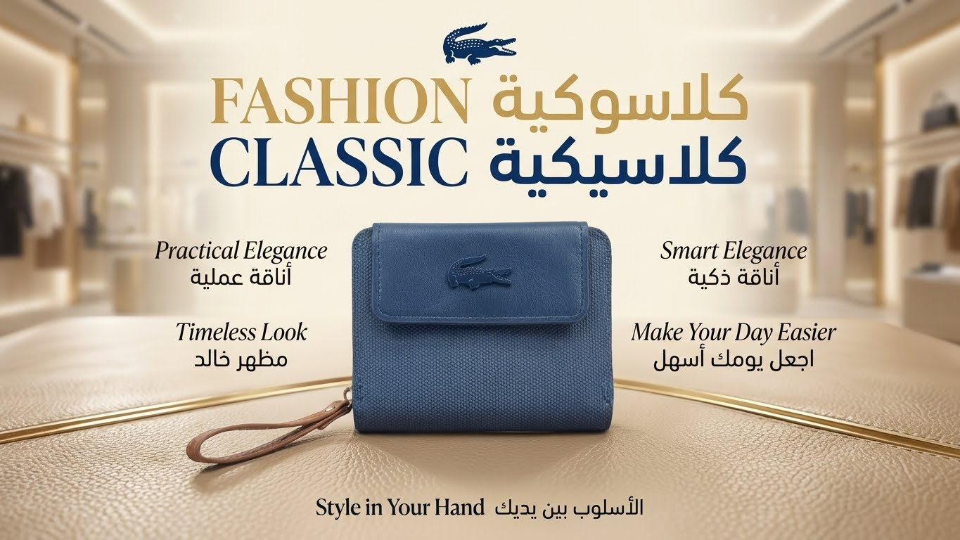محفظة نسائية بسوار يد – تصميم تمساح كلاسيك