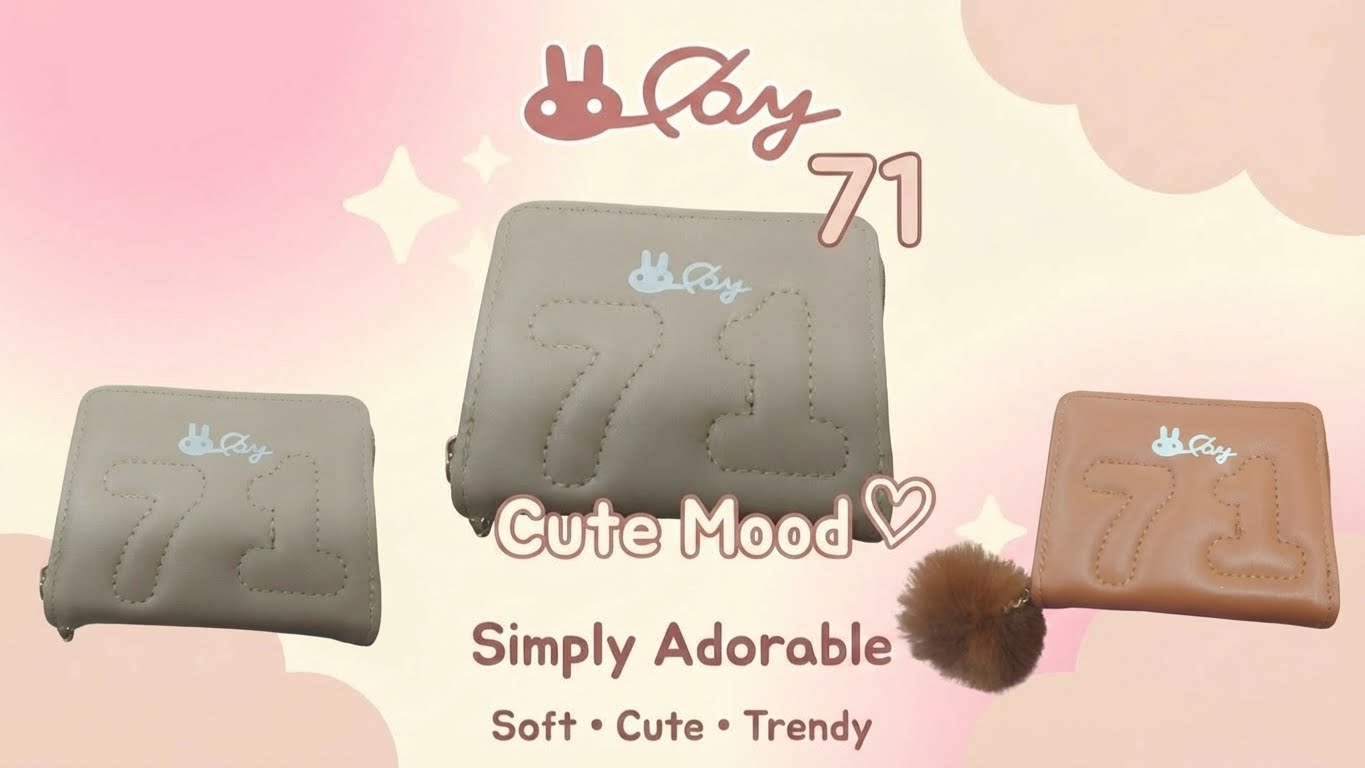 محفظة نسائية كيوت رقم 71 مع بوم فرو