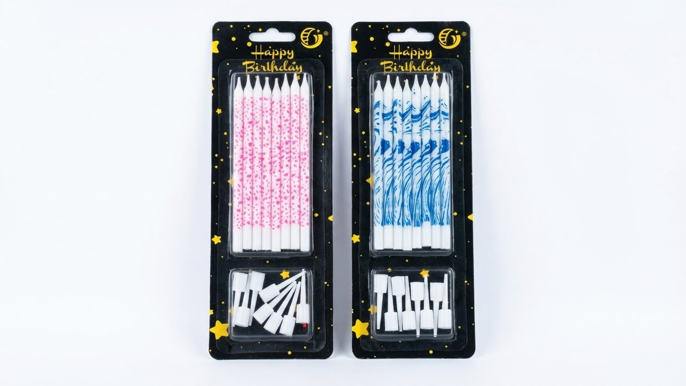 شموع عيد ميلاد Happy Birthday مع قواعد تثبيت