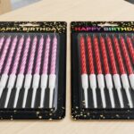 شموع عيد ميلاد حلزونية Happy Birthday مع قواعد تثبيت