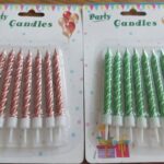 شموع عيد ميلاد حلزونية Party Candles مع قواعد تثبيت