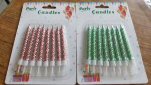 شموع عيد ميلاد حلزونية Party Candles مع قواعد تثبيت