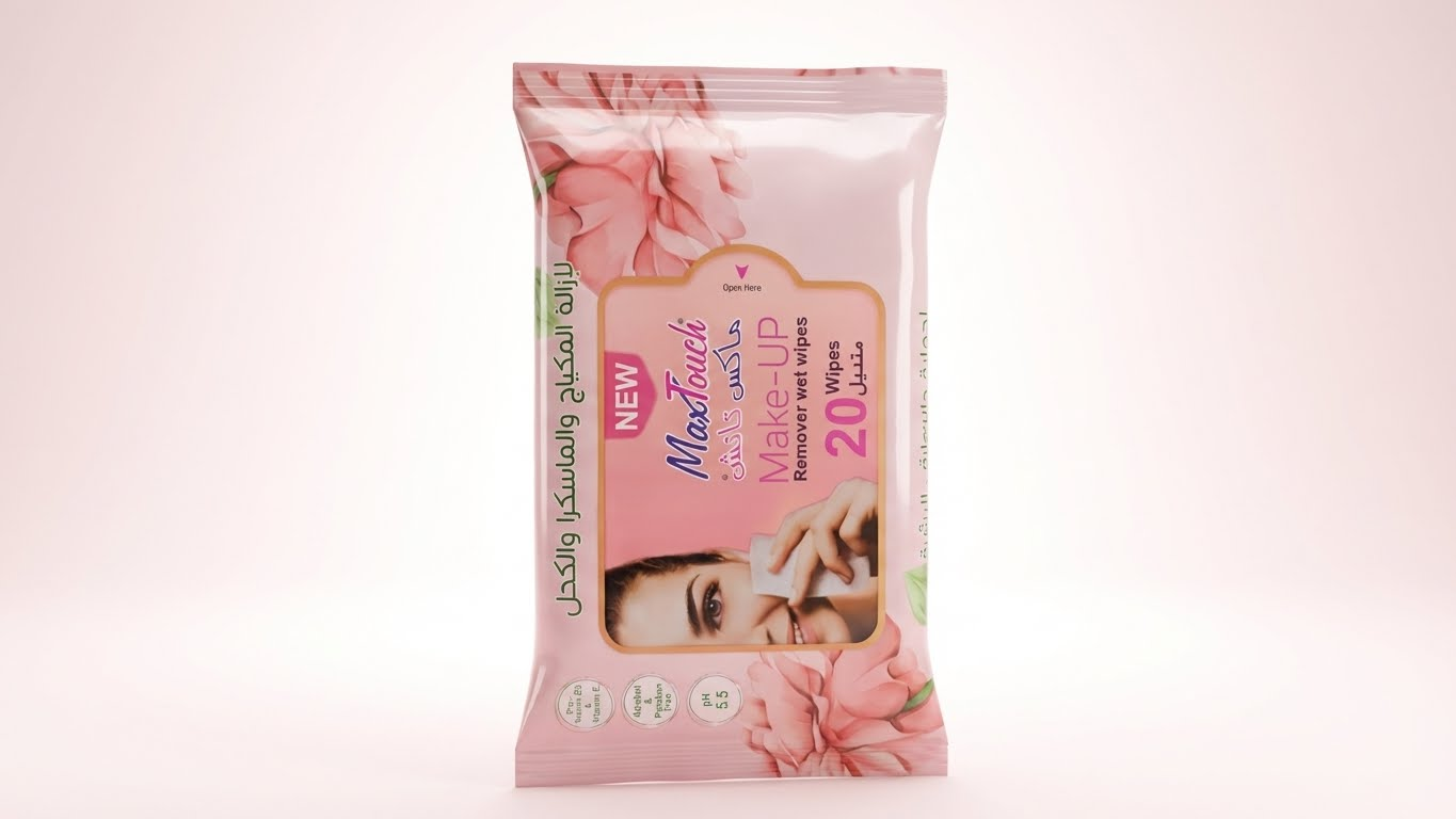 مناديل مبللة لإزالة المكياج ماكس تاتش – MaxTouch Make-Up Remover Wet Wipes (20 منديل)