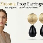 Zirconia Black Drop Earrings