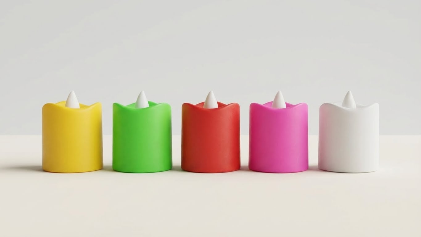 شموع LED بدون لهب – ألوان متعددة وآمنة للاستخدام