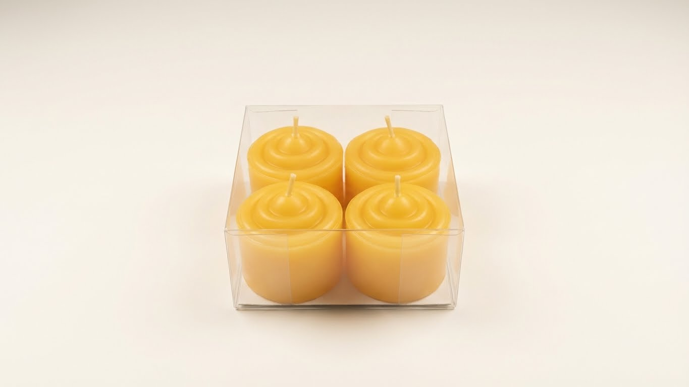 طقم شموع فواحة صغيرة – 4 قطع بلون ذهبي