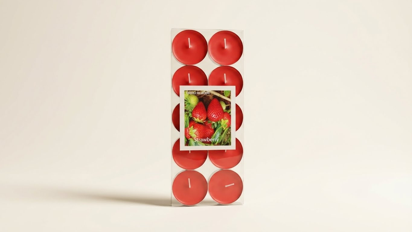 شموع فواحة صغيرة برائحة الفراولة – طقم شموع تي لايت