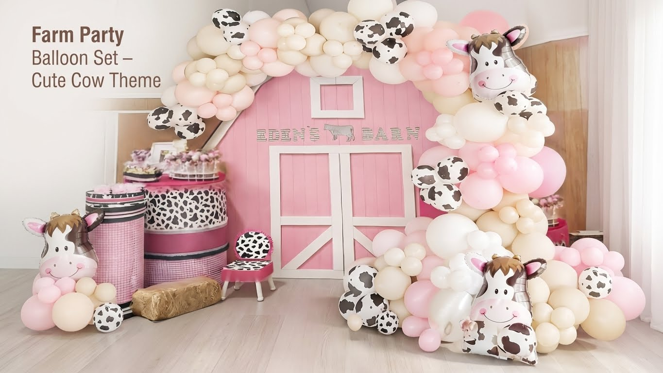 طقم بالونات ثيم المزرعة (بقرة) – زينة حفلات