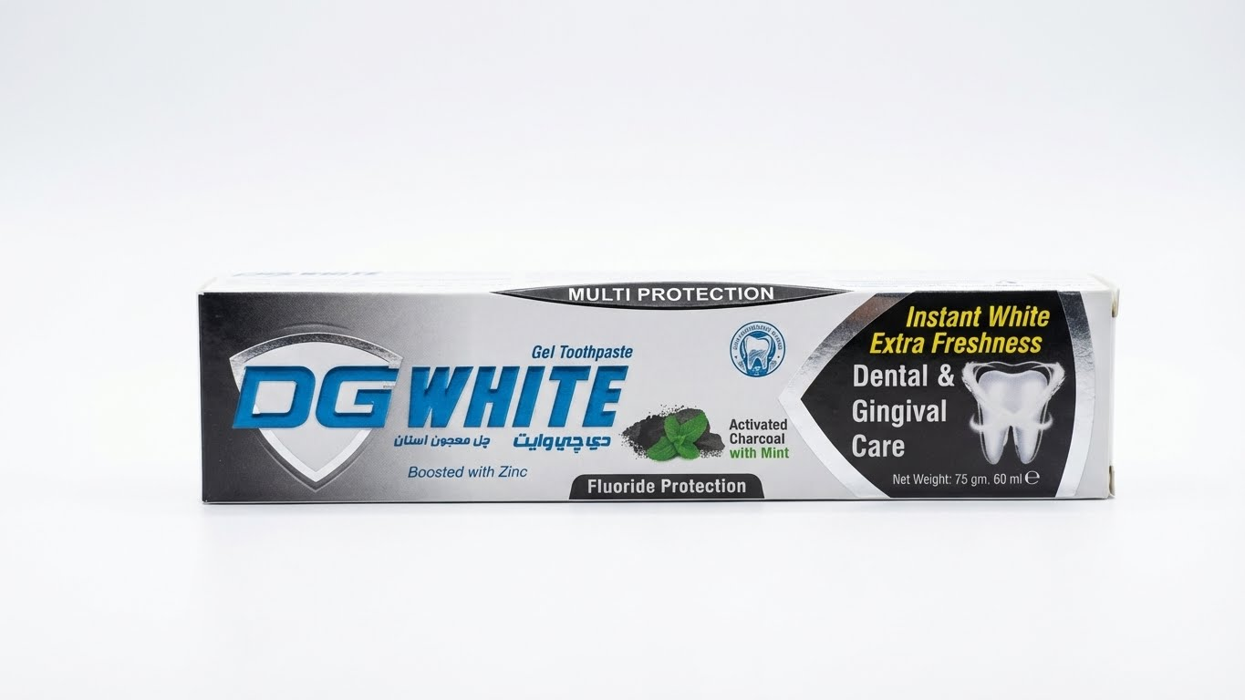 DG White – Gel Toothpaste (Activated Charcoal & Mint)