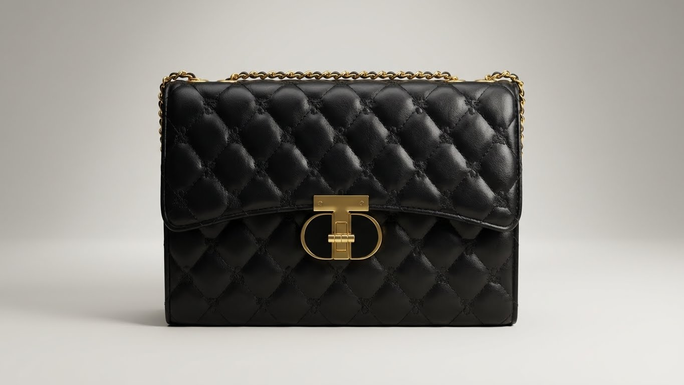 👜 شنطة كتف نسائية جلد مبطن – أسود