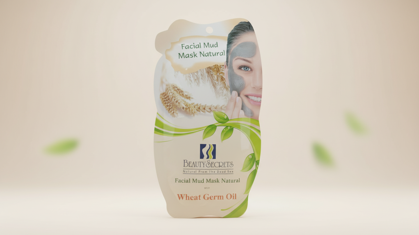 ماسك طين طبيعي للوجه بزيت جنين القمح – Beauty Secrets (من البحر الميت)