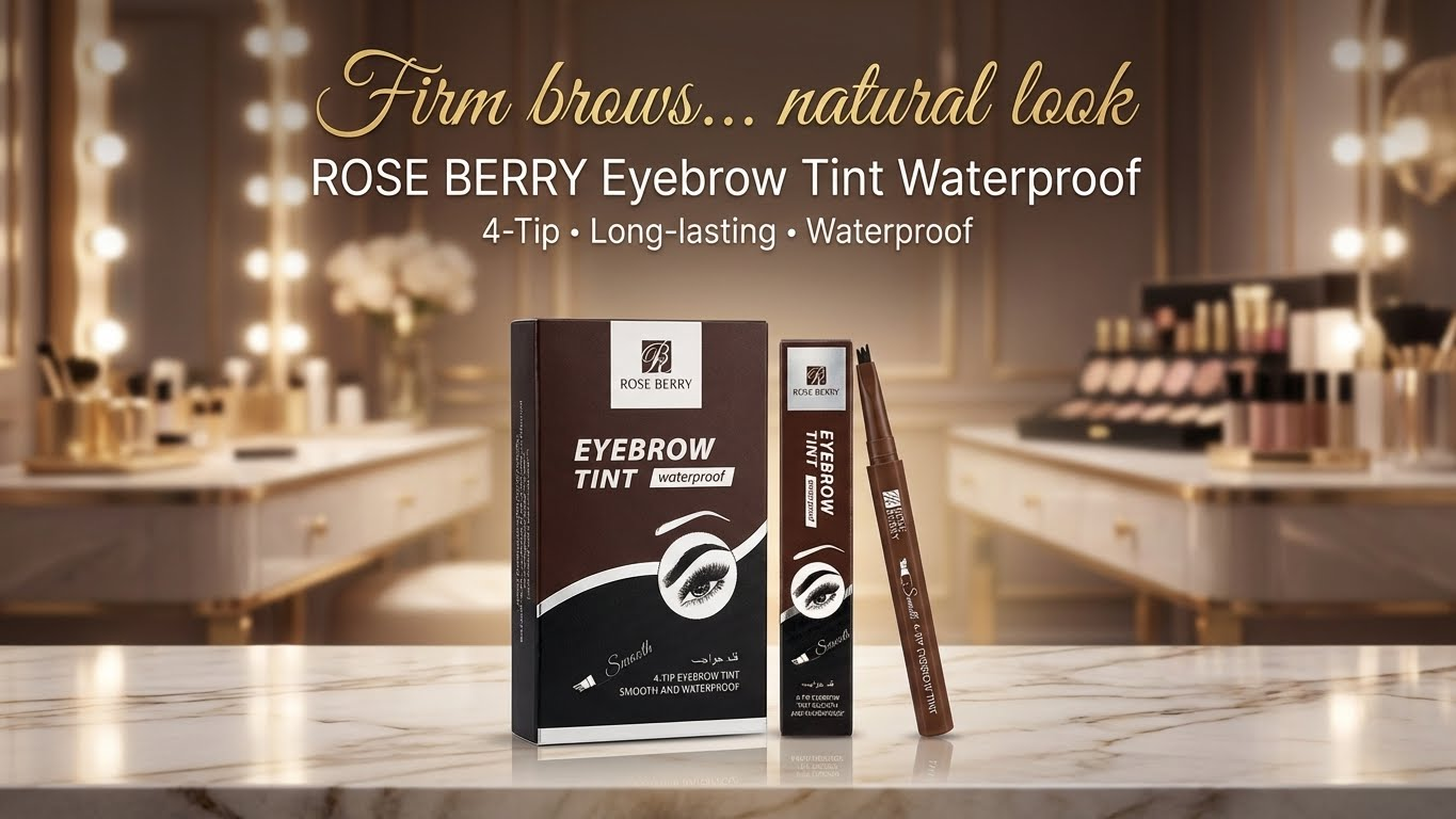 تينت حواجب روز بيري مقاوم للماء – قلم 4 رؤوس لرسم شعيرات طبيعية