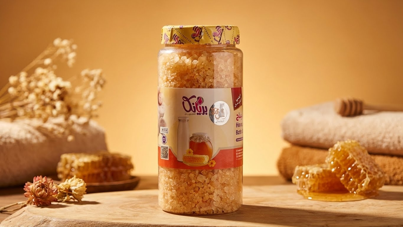 أملاح باديكير طبيعية بالعسل واللبن