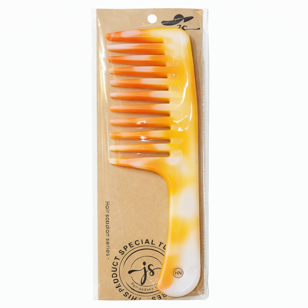 مشط شعر احترافي أسنان عريضة بتصميم رخامي – صالونات التجميل