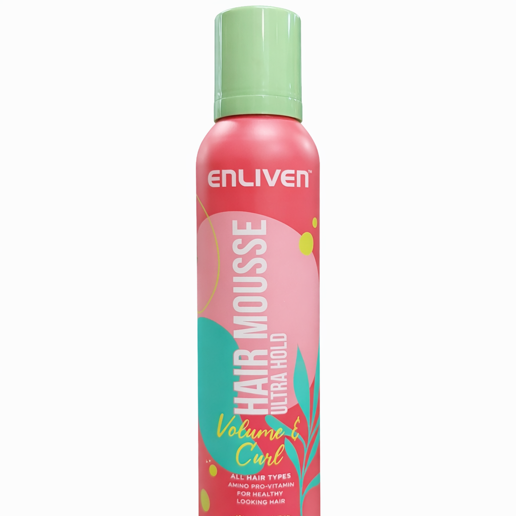 موس الشعر إنليفن تثبيت قوي Enliven Hair Mousse Ultra Hold Volume & Curl – 300 مل