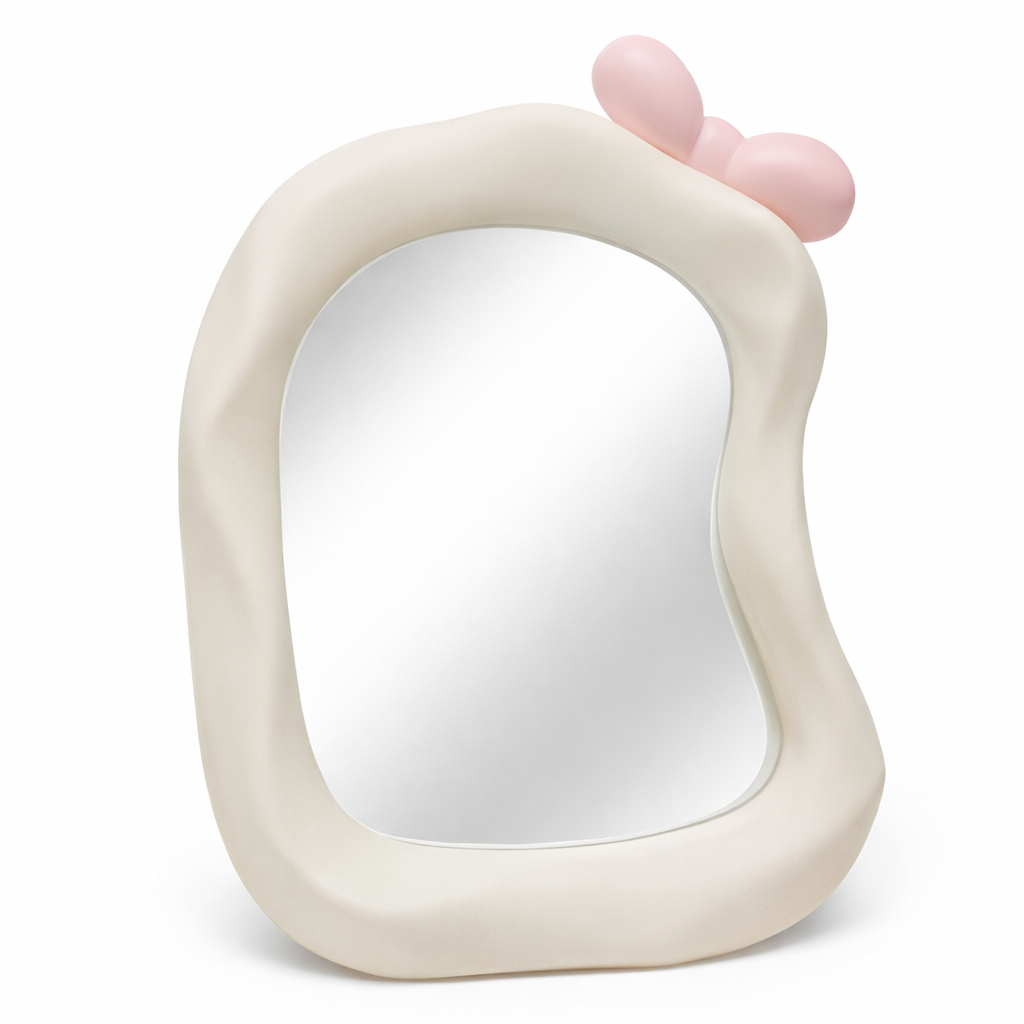 مرآة مكياج مكتبية بتصميم كيوت – مرآة ديكور بإطار ناعم