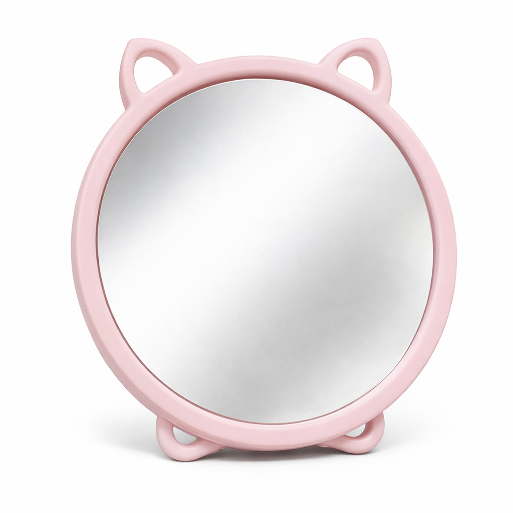 مرآة مكياج دائرية بتصميم أذنين قطة – مرآة طاولة تجميل كيوت
