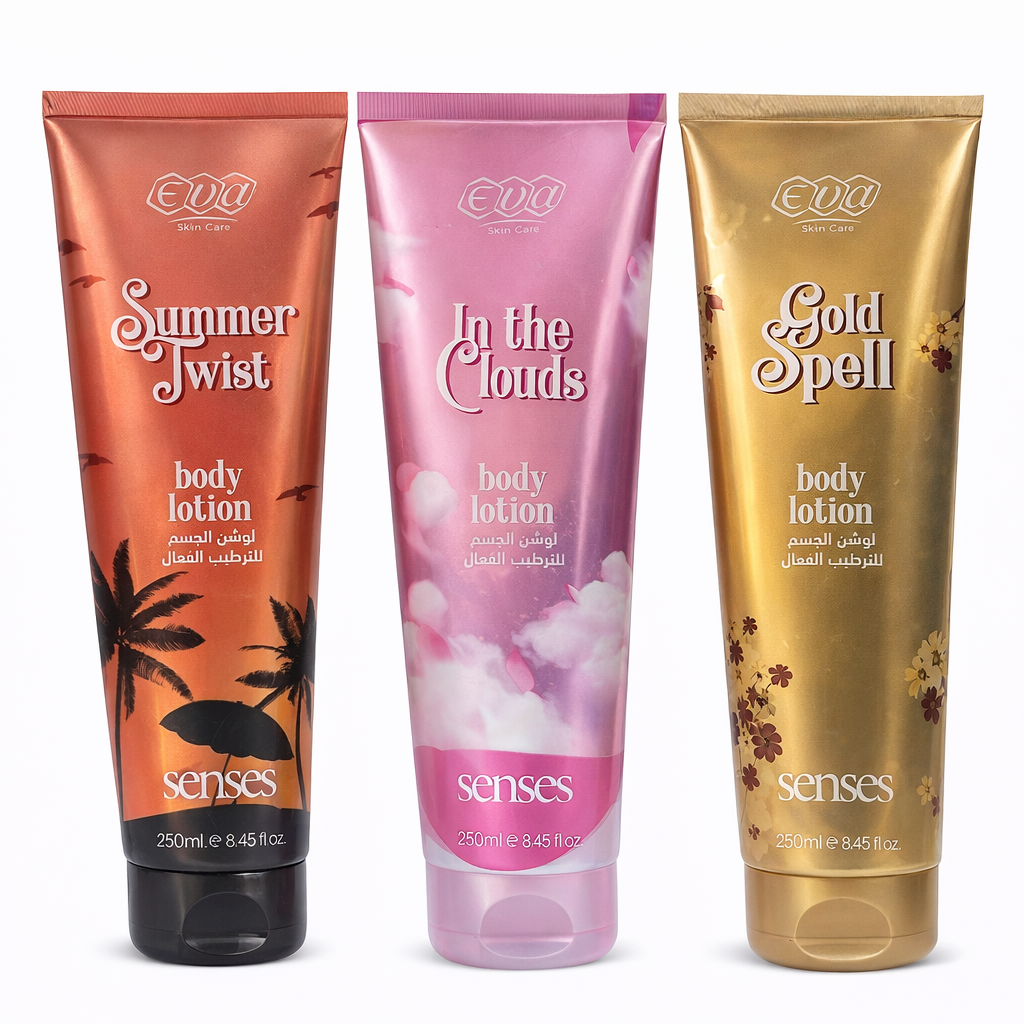 لوشن الجسم EVA Senses – Body Lotion (Summer Twist – In The Clouds – Gold Spell)