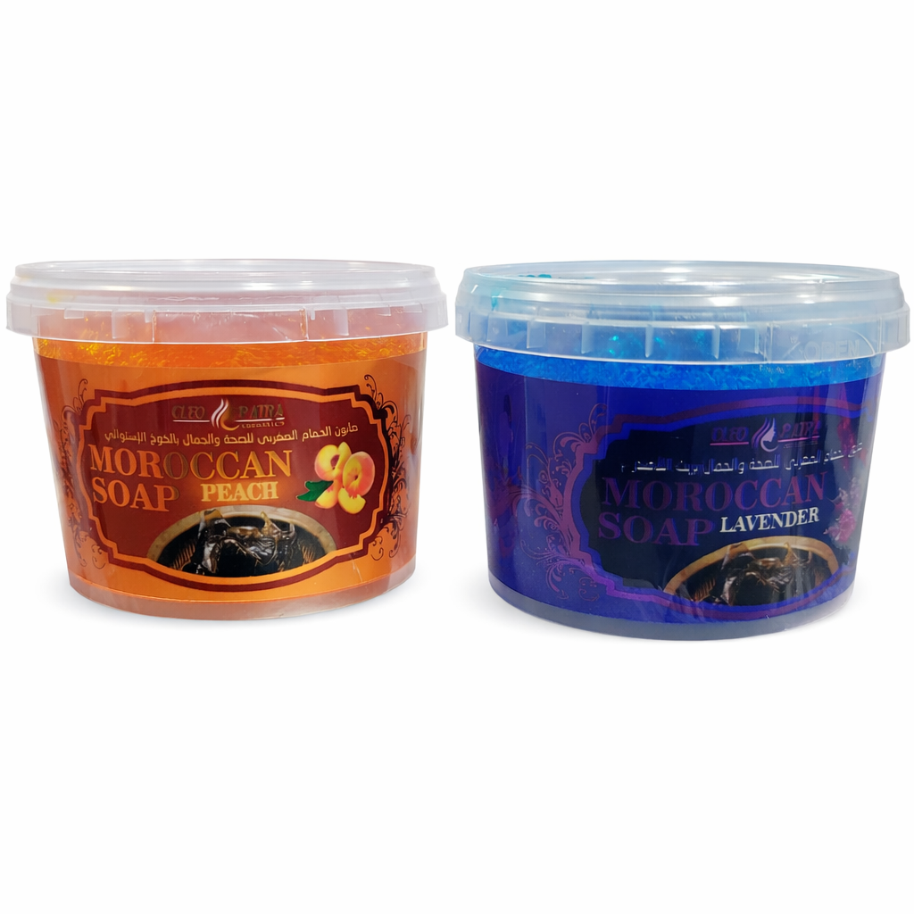 الصابون المغربي كليوباترا – بخلاصة الخوخ & اللافندر | Cleo Patra Moroccan Soap (Peach & Lavender)