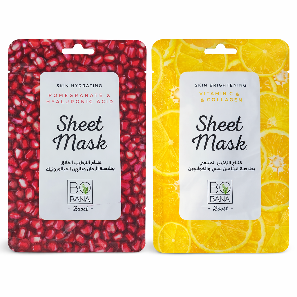 ماسك ورقي للوجه BOBANA Boost – Sheet Mask (الرمان & فيتامين C)