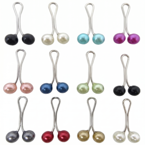 دبابيس طرحة كريستال ولؤلؤ شيك (باكت 12 قطعة) – إكسسوار فاخر للطرحة والملابس – Honbay Hijab Crystal Pins