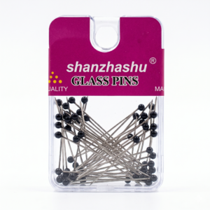 دبابيس طرحة رأس زجاج عالية الجودة – ثابتة ولا تسبب نتش للقماش – Shanzhashu Glass Pins