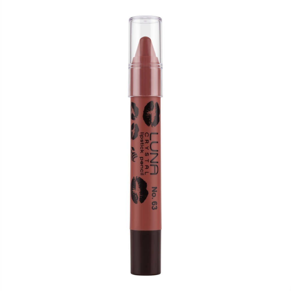 قلم روج لونا كريستال مطفي وثابت 12 ساعة - كيس بروف | Luna Crystal Lipstick Pencil 63